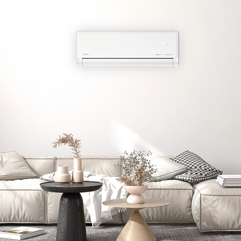 Angenehme Kühle. Perfekt installiert. - Klimaanlage an Wand im Wohnzimmer